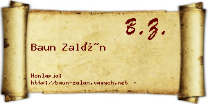 Baun Zalán névjegykártya