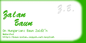 zalan baun business card